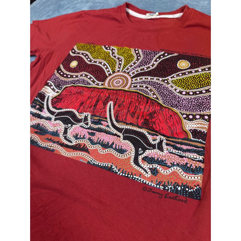 Gooses Danny Eastwood Aboriginal Art Uluru T-Shirt S Red Kangaroo Graphic - Picture 5 of 5